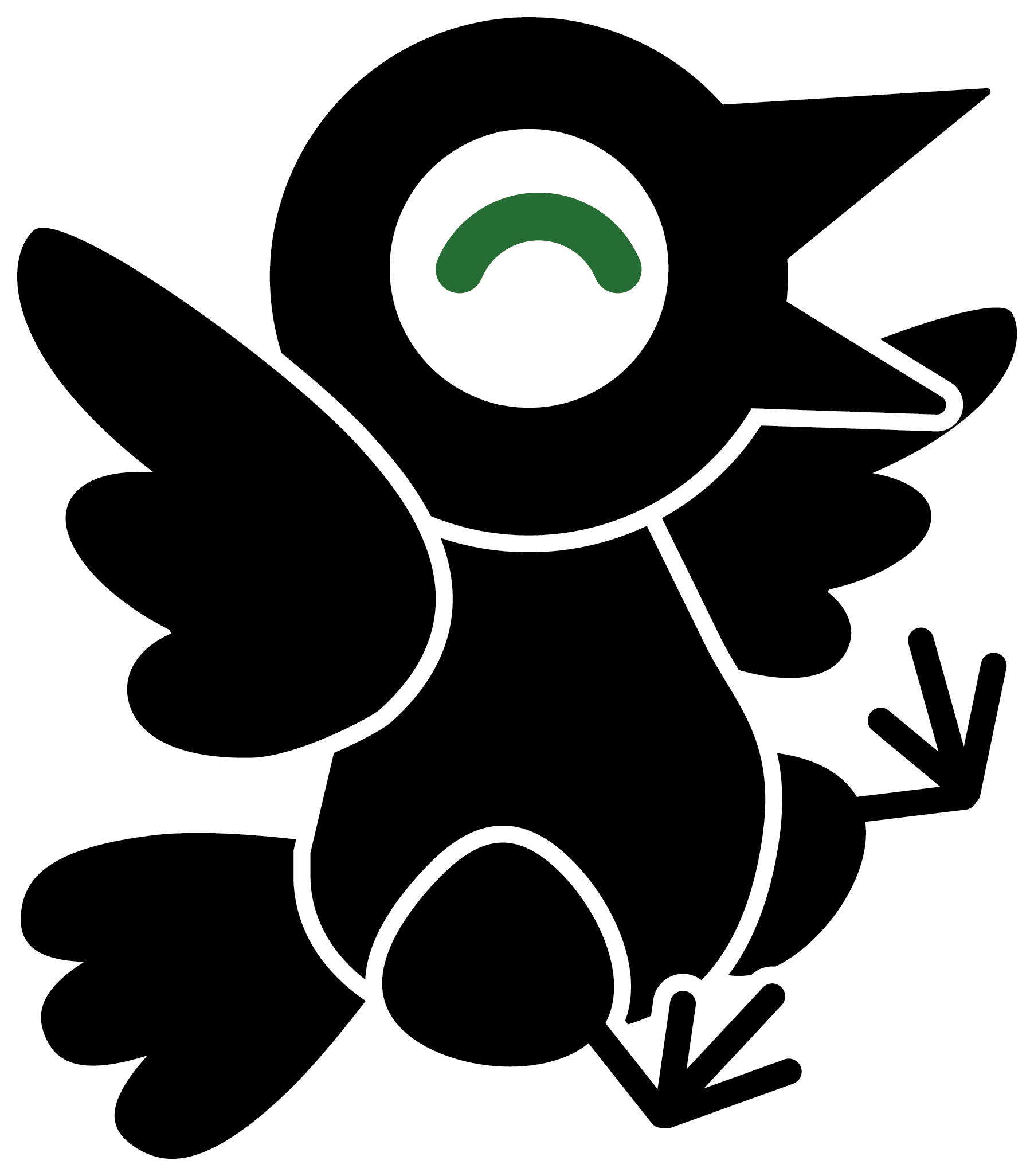 Little black bird cartoon guy